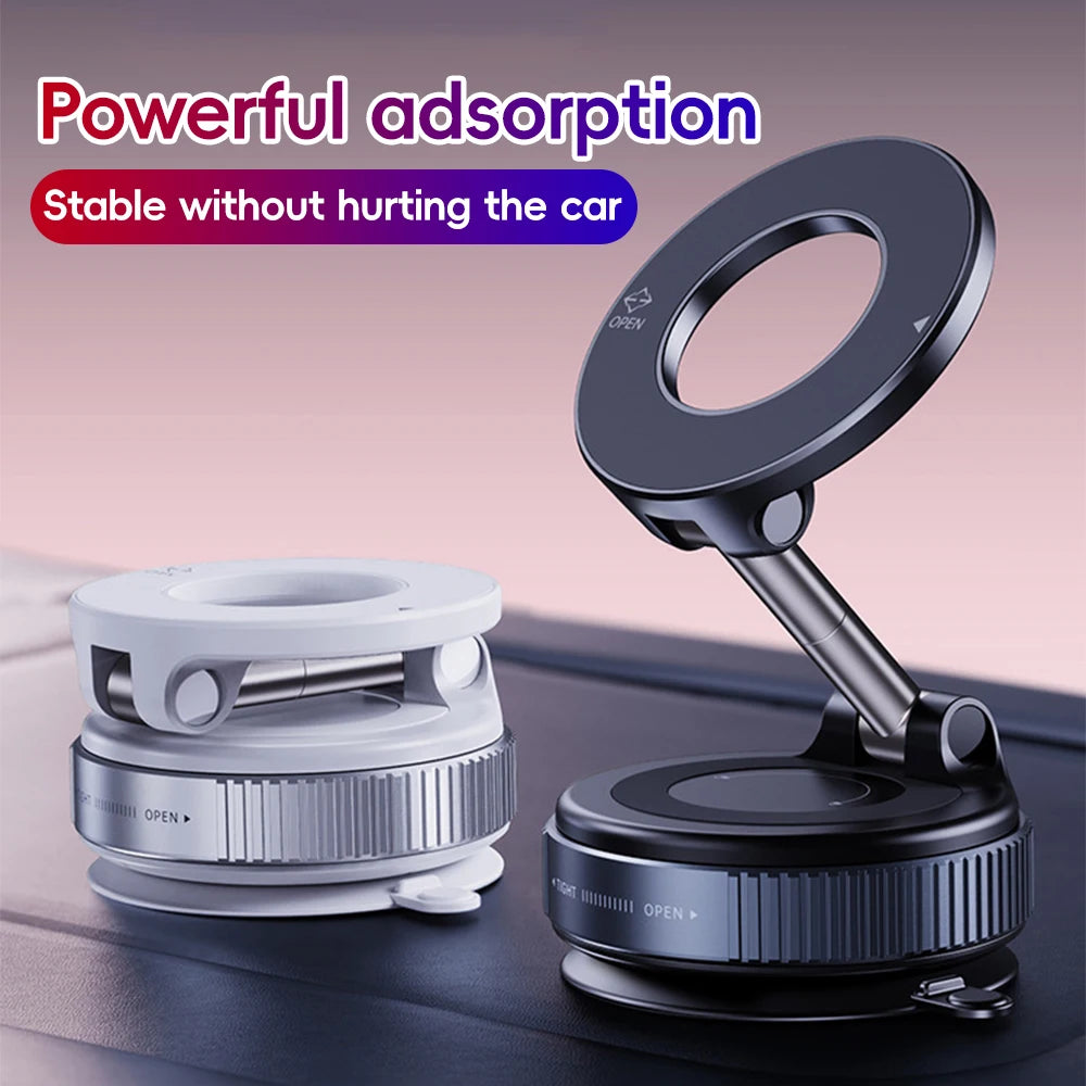 360 Degree Rotating Vacuum Suction Cup Magnetic Phone Holder Foldable Portable Car Desktop Holder